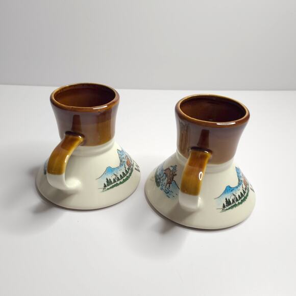 Vintage Wyoming No Spill Ceramic Travel Mug Wide & No Slip Base Souvenir - Picture 4 of 10